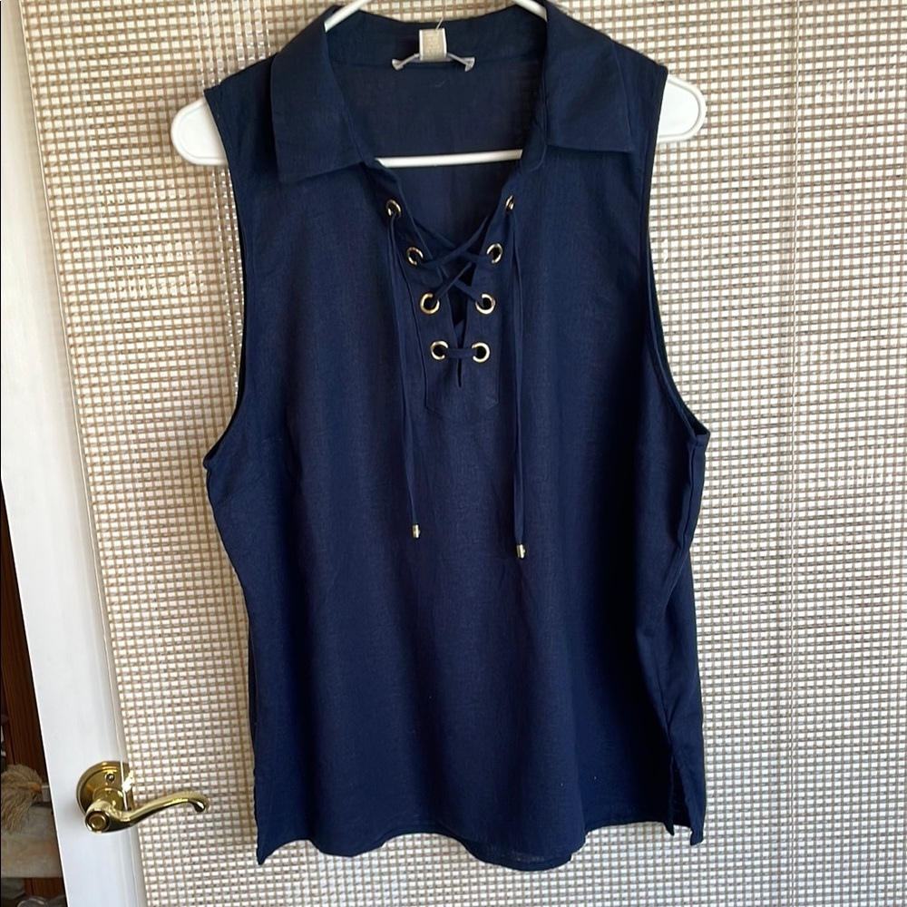 NWT! $98 retail Michael Kors Blue Polo Tank Top